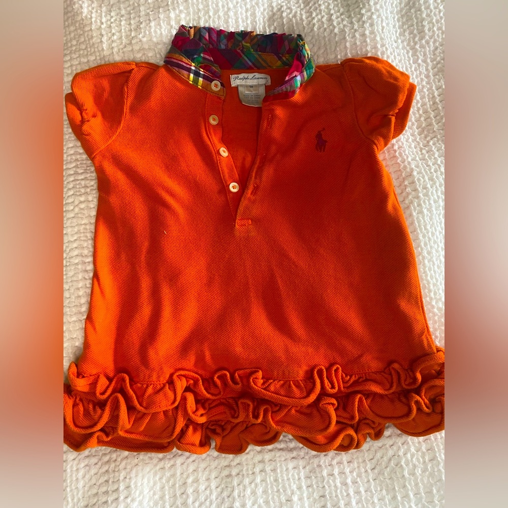 Ralph Lauren Ruffle Dress with Plaid Collar
